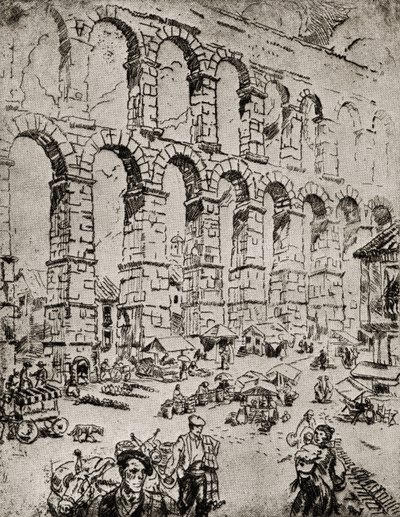 Het aquaduct van Segovia door English School